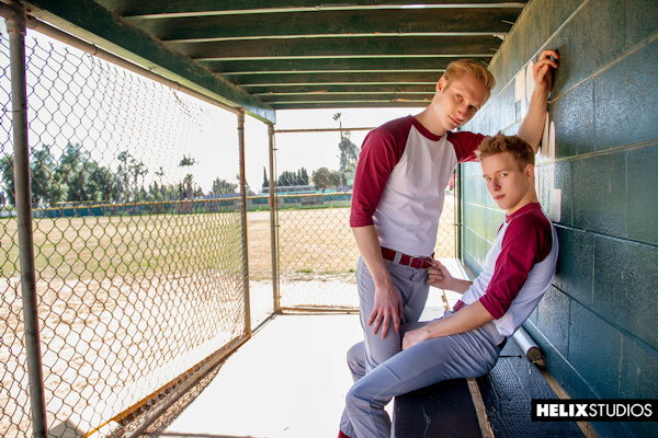 Baseball players Max Carter and Noah White