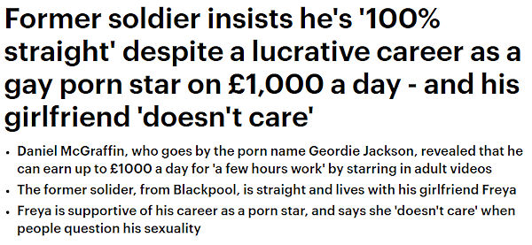 Geordie Jackson, the 100% STRAIGHT, in a THREESOME